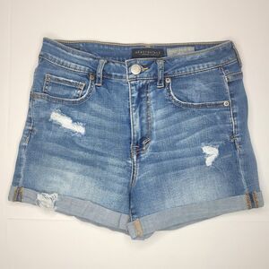 Aeropostale Womens Size 6 High Rise Distressed Denim Shorts CuffedCuffed